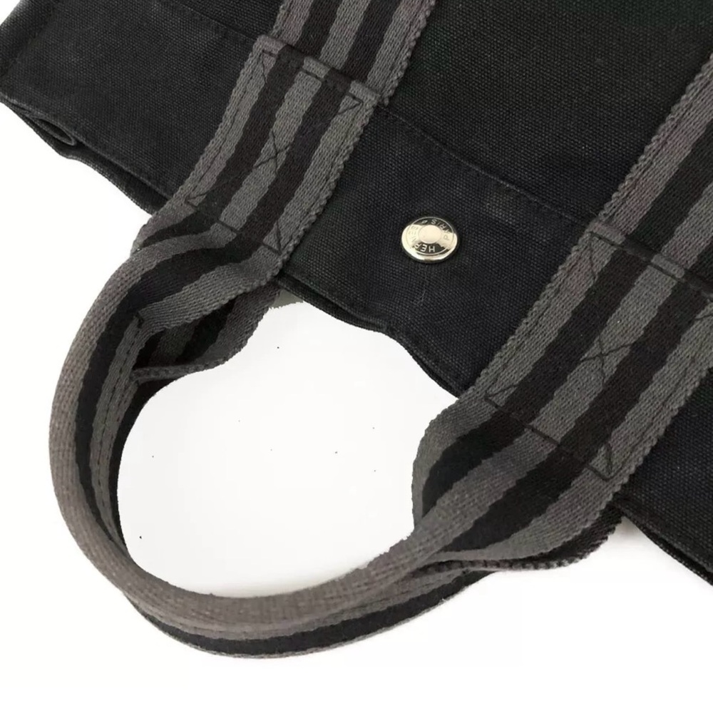 Hermes Black Canvas Tote PM Mini Size - Picture 6 of 12
